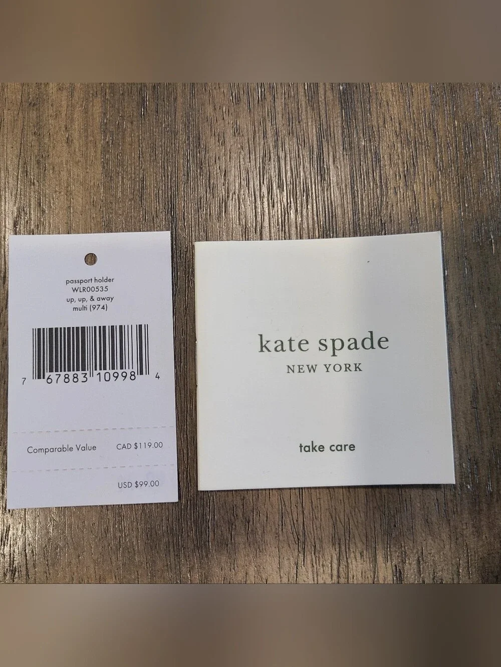 kate spade Hot Air Balloon Passport Wallet - Pink & Blue Stripe